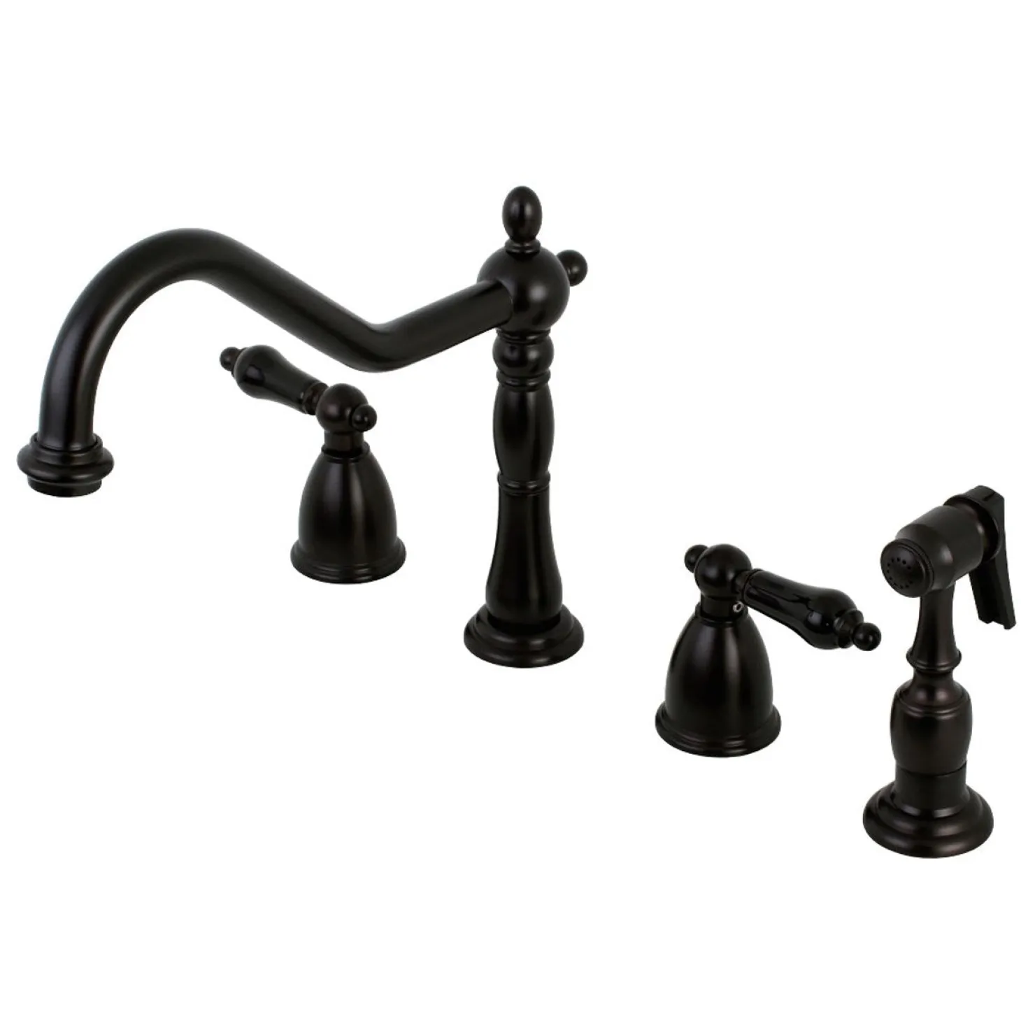 Kingston Brass Duchess Deck Mount Widespread 4-Hole Kitchen Faucet