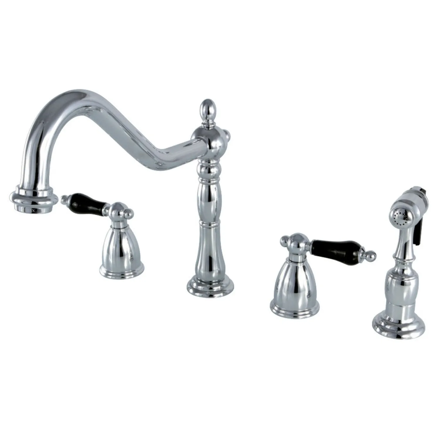 Kingston Brass Duchess Deck Mount Widespread 4-Hole Kitchen Faucet