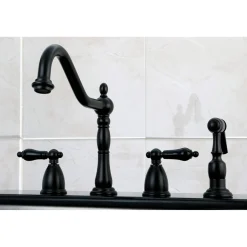Kingston Brass Duchess Deck Mount Widespread 4-Hole Kitchen Faucet