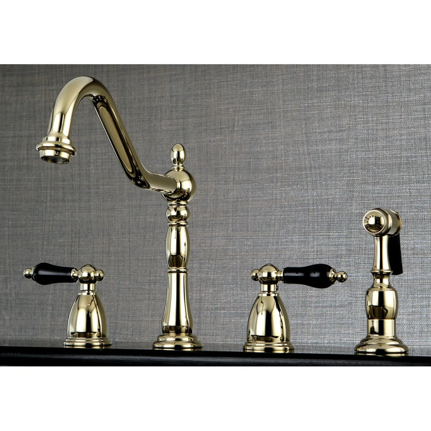 Kingston Brass Duchess Deck Mount Widespread 4-Hole Kitchen Faucet
