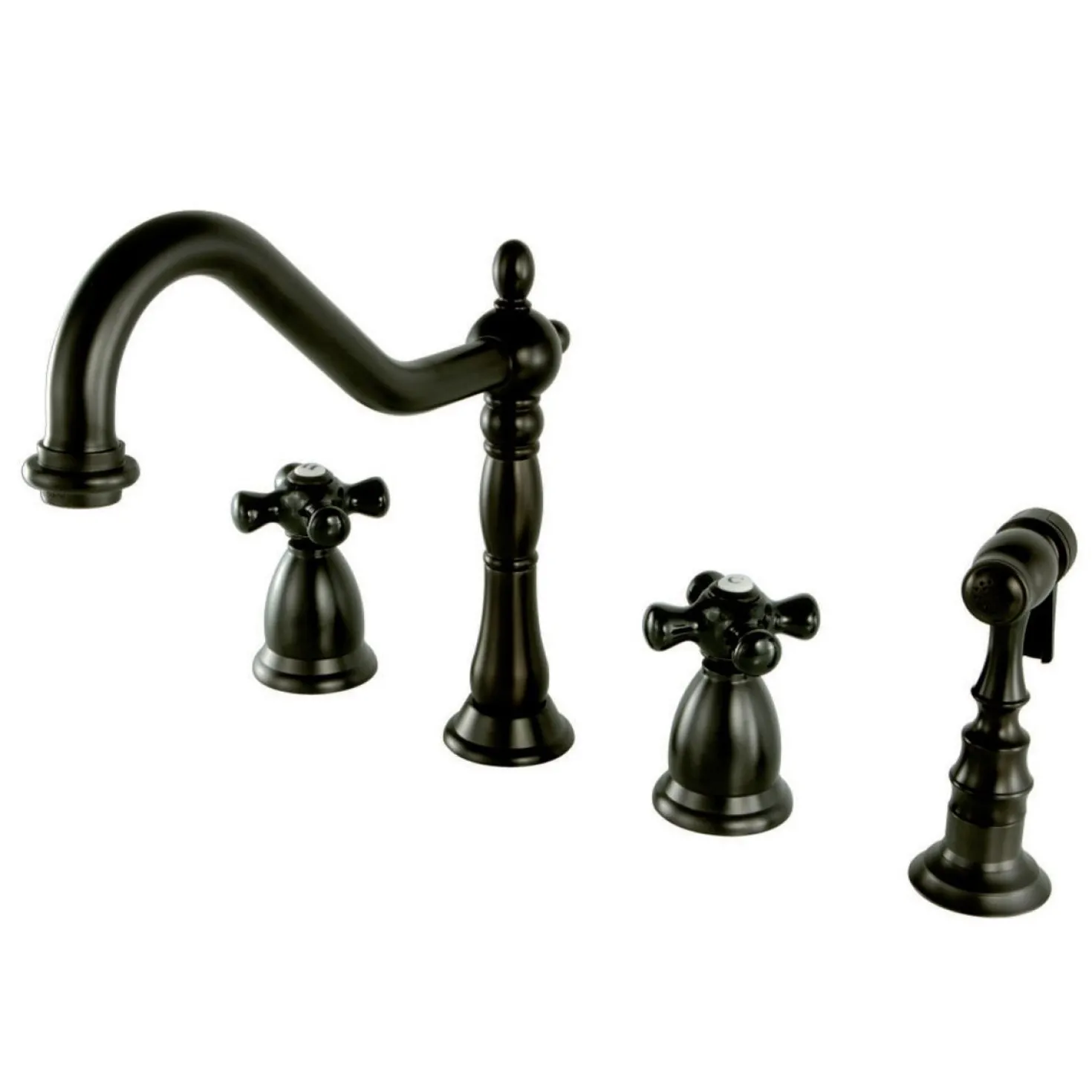 Kingston Brass Duchess Deck Mount 4-Hole Widespread Kitchen Faucet