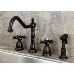 Kingston Brass Duchess Deck Mount 4-Hole Widespread Kitchen Faucet