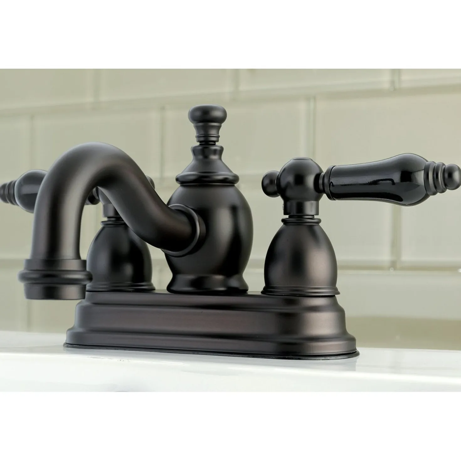 Kingston Brass Duchess Deck Mount 4-Inch Centerset 3-Hole Bathroom Faucet