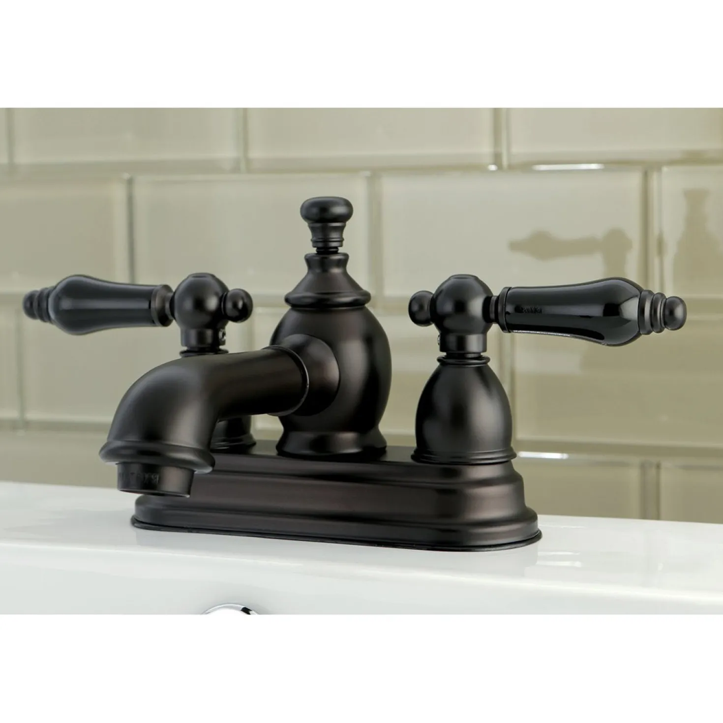 Kingston Brass Duchess Deck Mount 3-Hole 4-Inch Centerset Bathroom Faucet