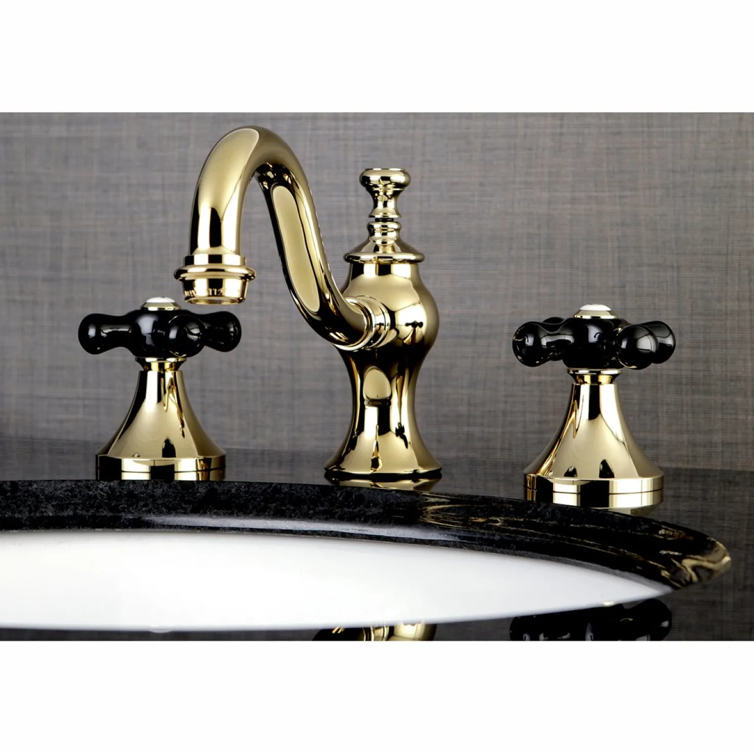Kingston Brass Duchess Deck Mount 8-Inch Widespread 3-Hole Bathroom Faucet
