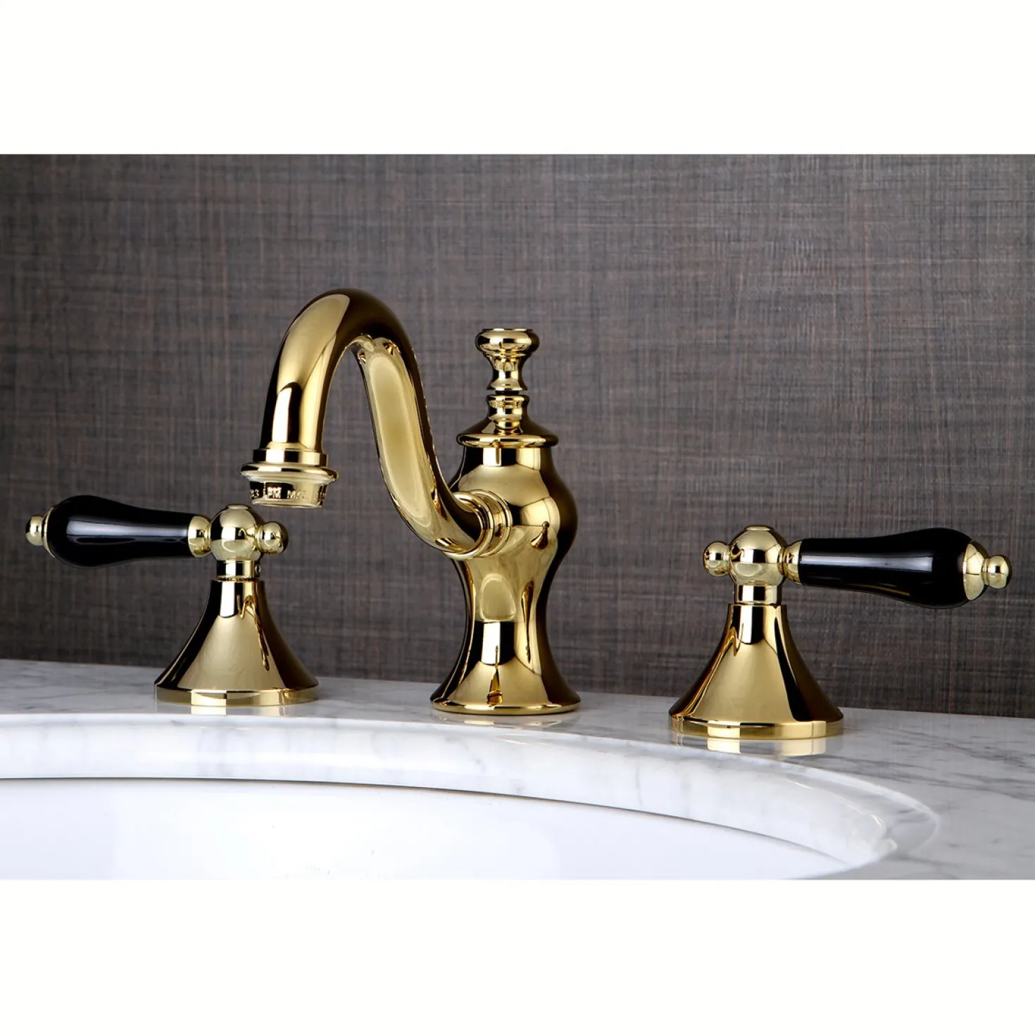Kingston Brass Duchess Deck Mount 3-Hole 8-Inch Widespread Bathroom Faucet