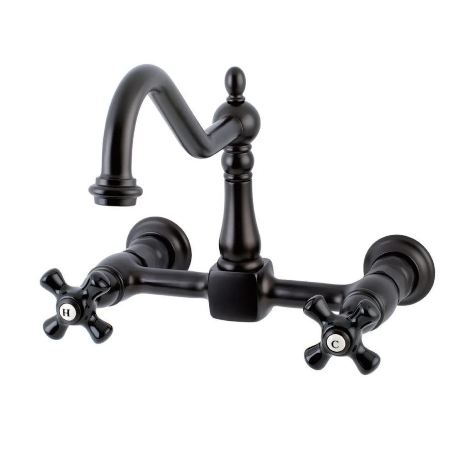 Kingston Brass Duchess 8-Inch Centerset Wall Mount 2-Hole Kitchen Faucet