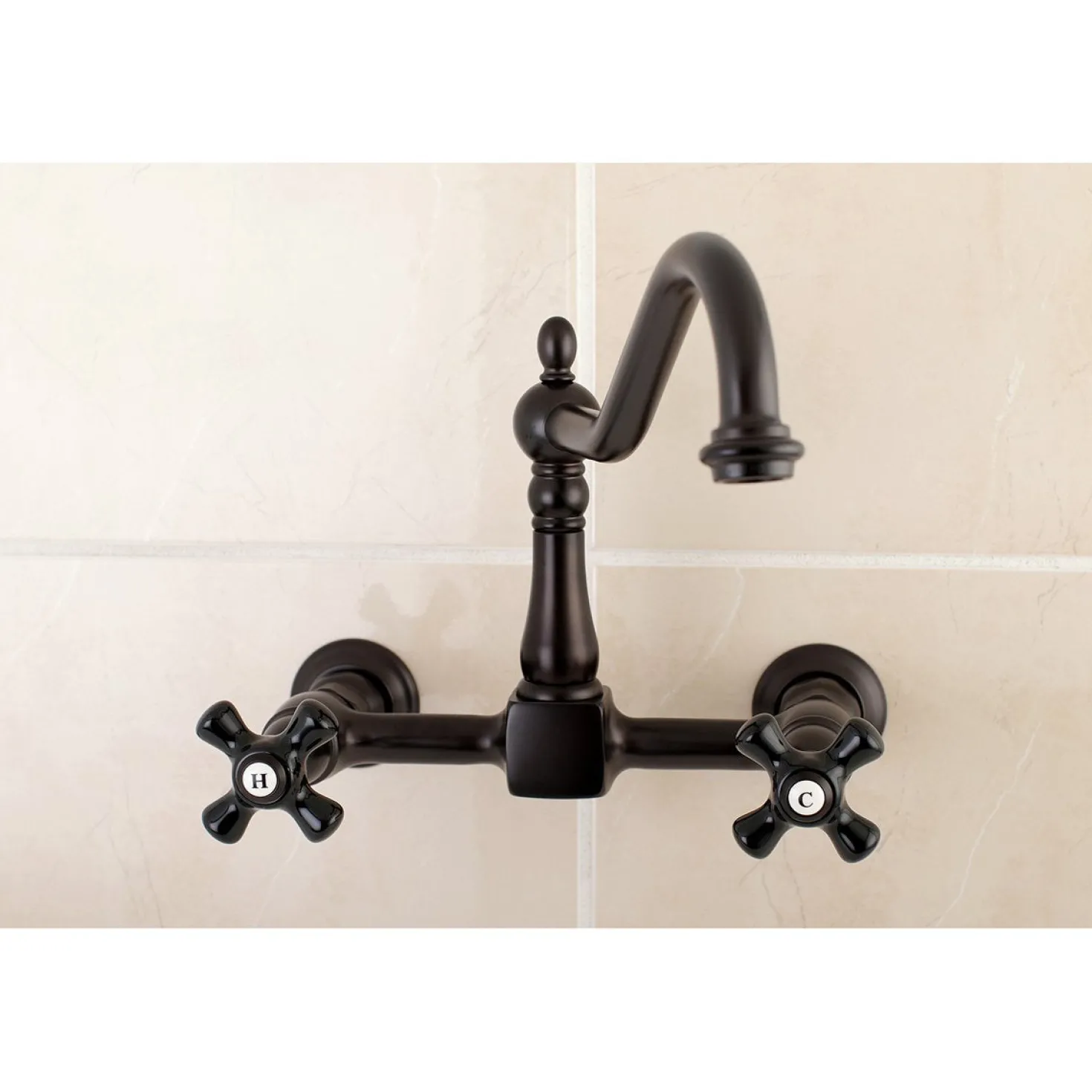 Kingston Brass Duchess 8-Inch Centerset Wall Mount 2-Hole Kitchen Faucet