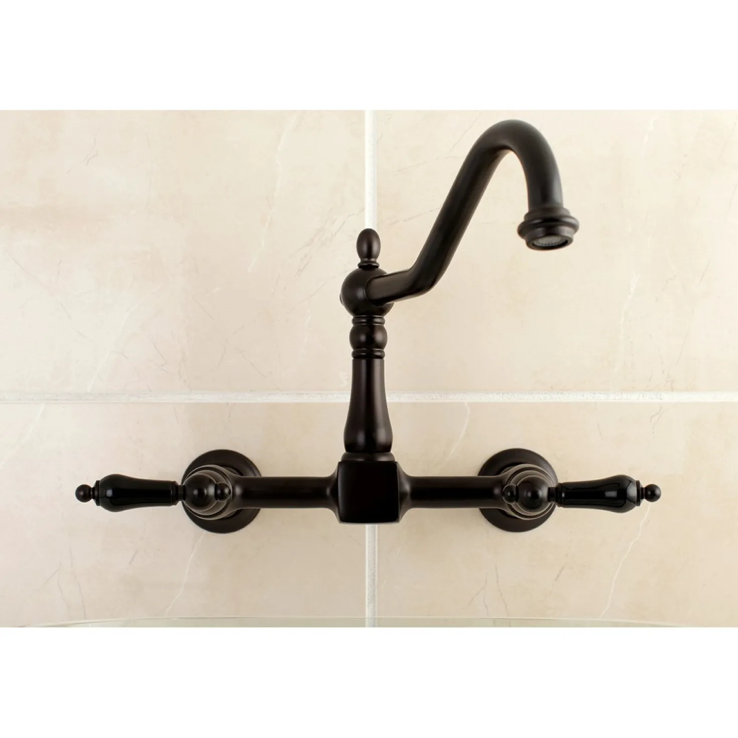 Kingston Brass Duchess 8-Inch Centerset Wall Mount Kitchen Faucet