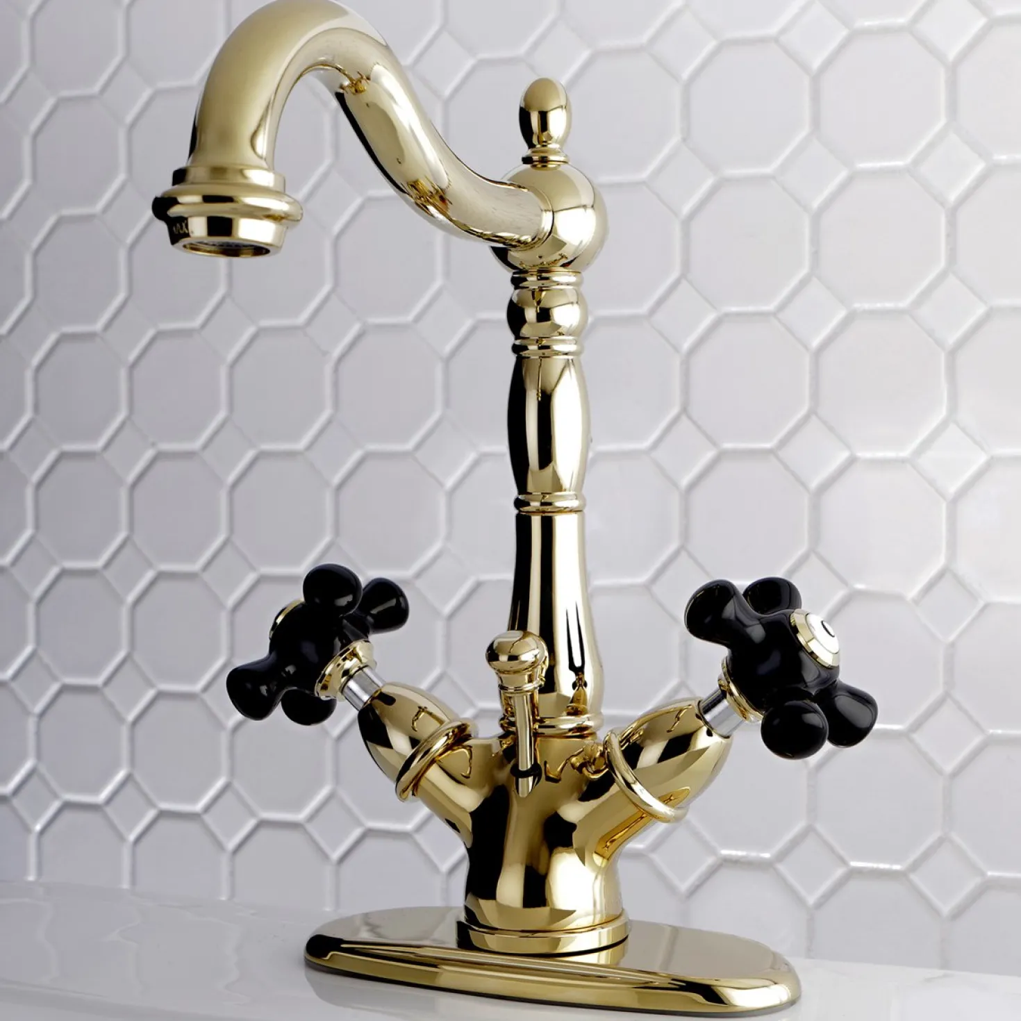Kingston Brass Duchess 4-Inch Centerset Deck Mount Bathroom Faucet