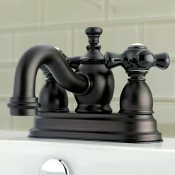 Kingston Brass Duchess 4-Inch Centerset 3-Hole Deck Mount Bathroom Faucet