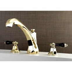 Kingston Brass Duchess Roman Tub Filler with Porcelain Lever Handle