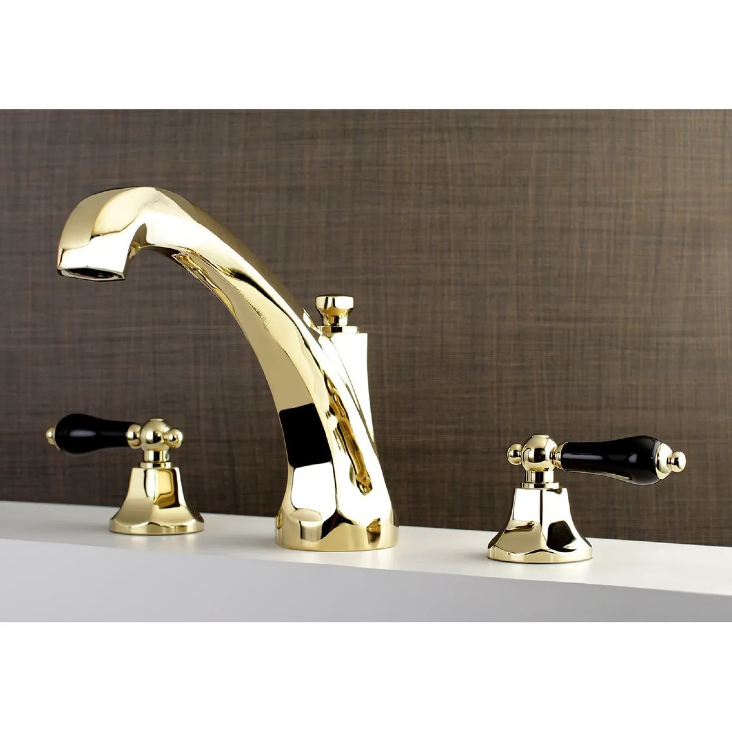 Kingston Brass Duchess Roman Tub Filler with Porcelain Lever Handle