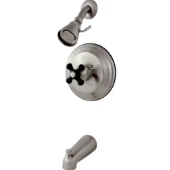 Kingston Brass Duchess Tub and Shower Faucet with Cross Handle
