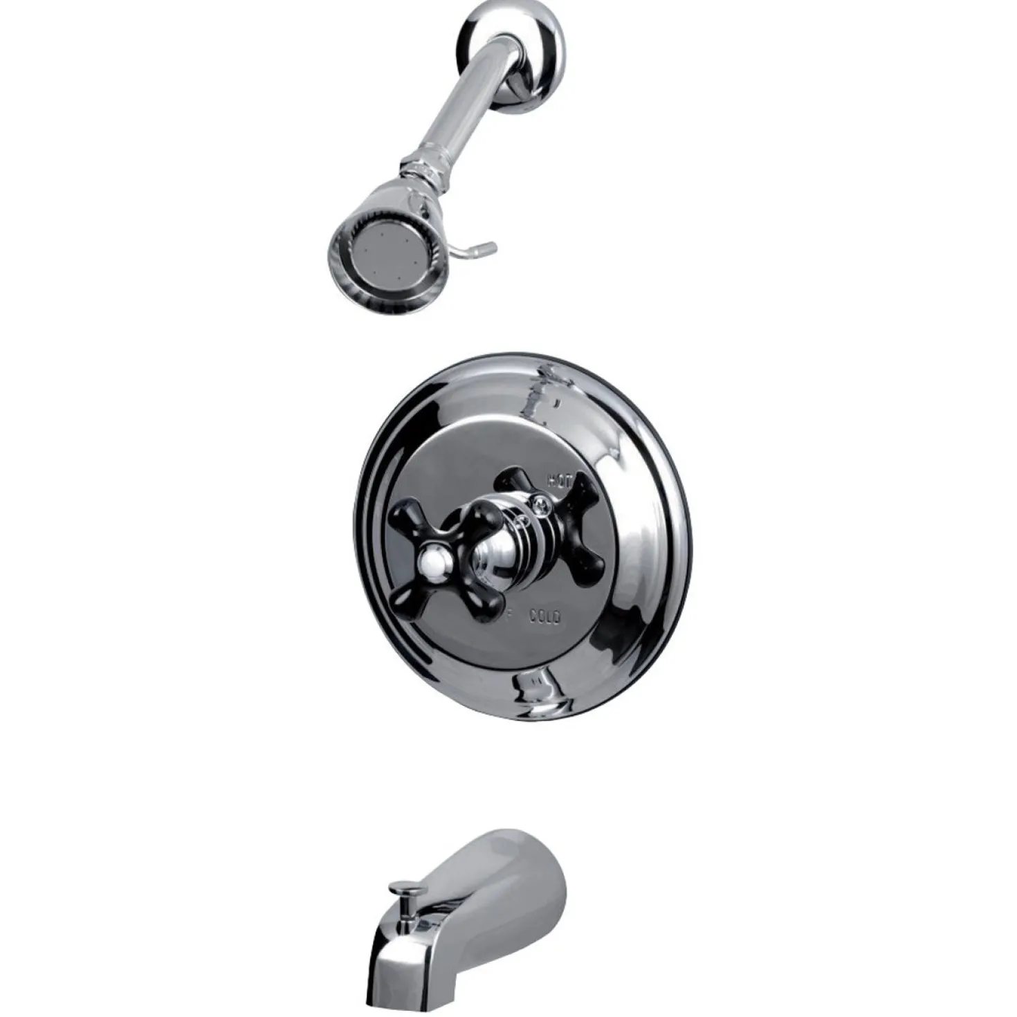 Kingston Brass Duchess Tub and Shower Faucet with Cross Handle