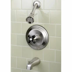 Kingston Brass Duchess Tub and Shower Faucet with Cross Handle