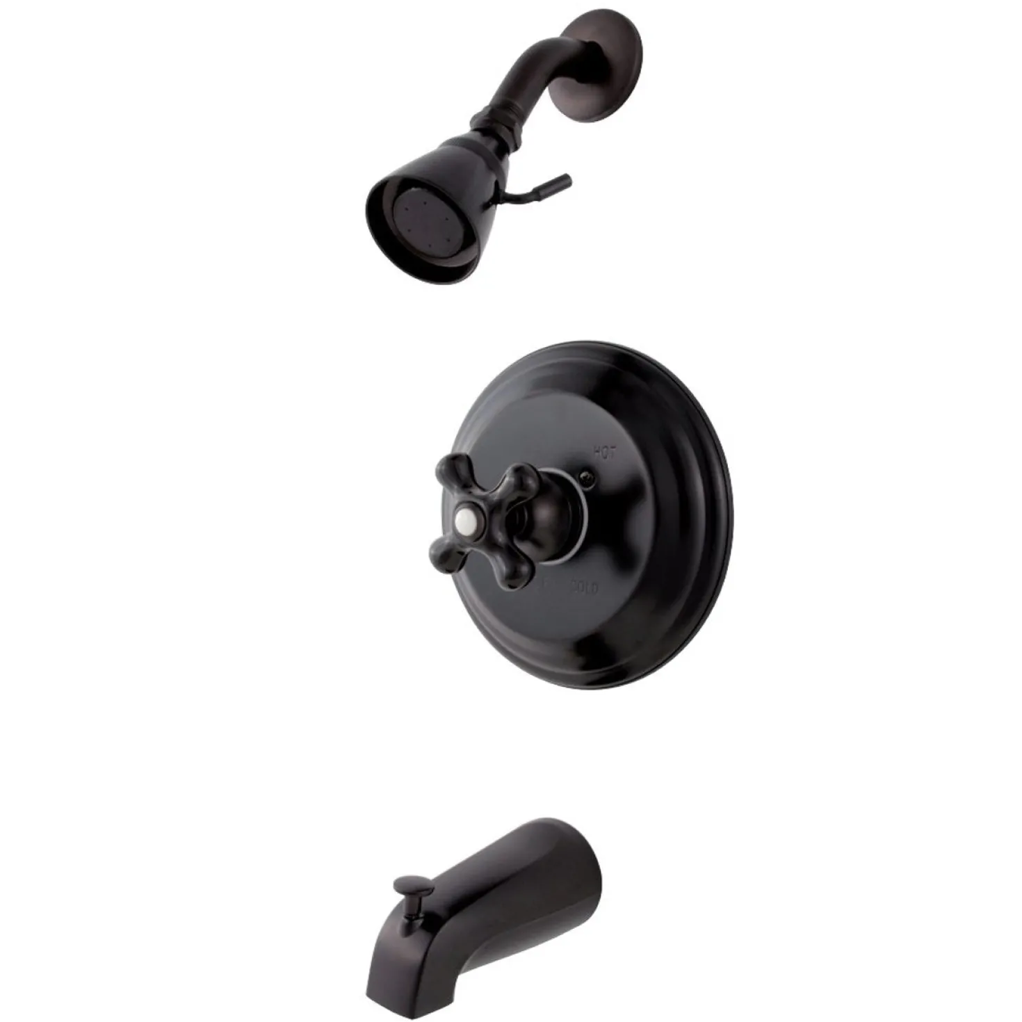 Kingston Brass Duchess Tub and Shower Faucet with Cross Handle