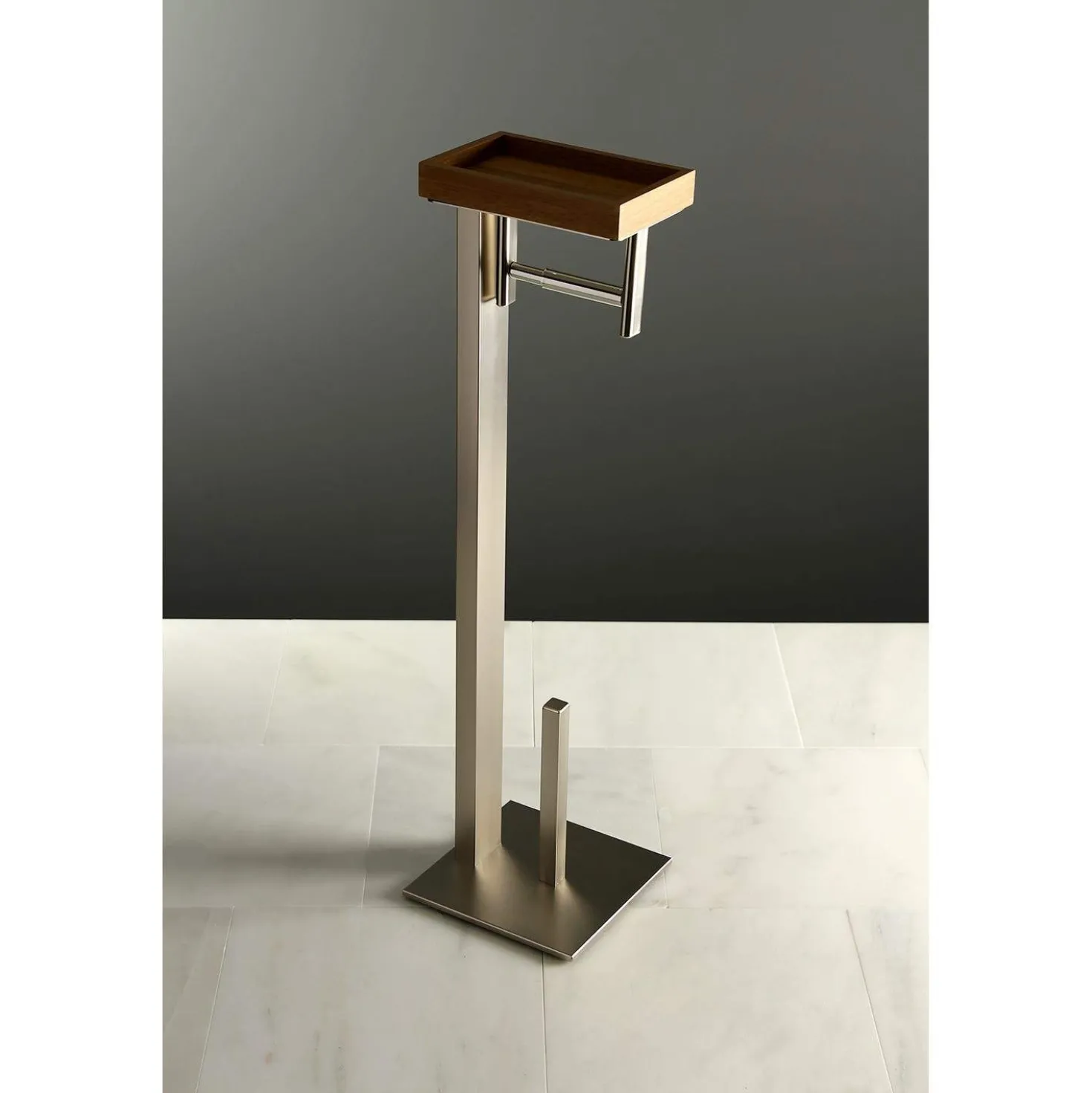 Kingston Brass Edenscape Freestanding Toilet Paper Holder with Storage Shelf