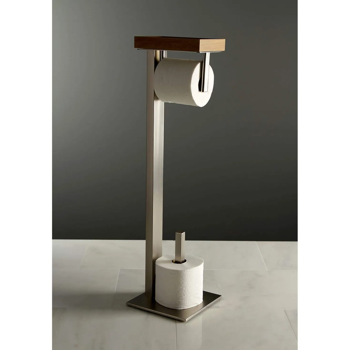 Kingston Brass Edenscape Freestanding Toilet Paper Holder with Storage Shelf