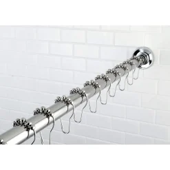 Kingston Brass Edenscape 72-Inch Adjustable Stainless Steel Shower Curtain Rod with Rings