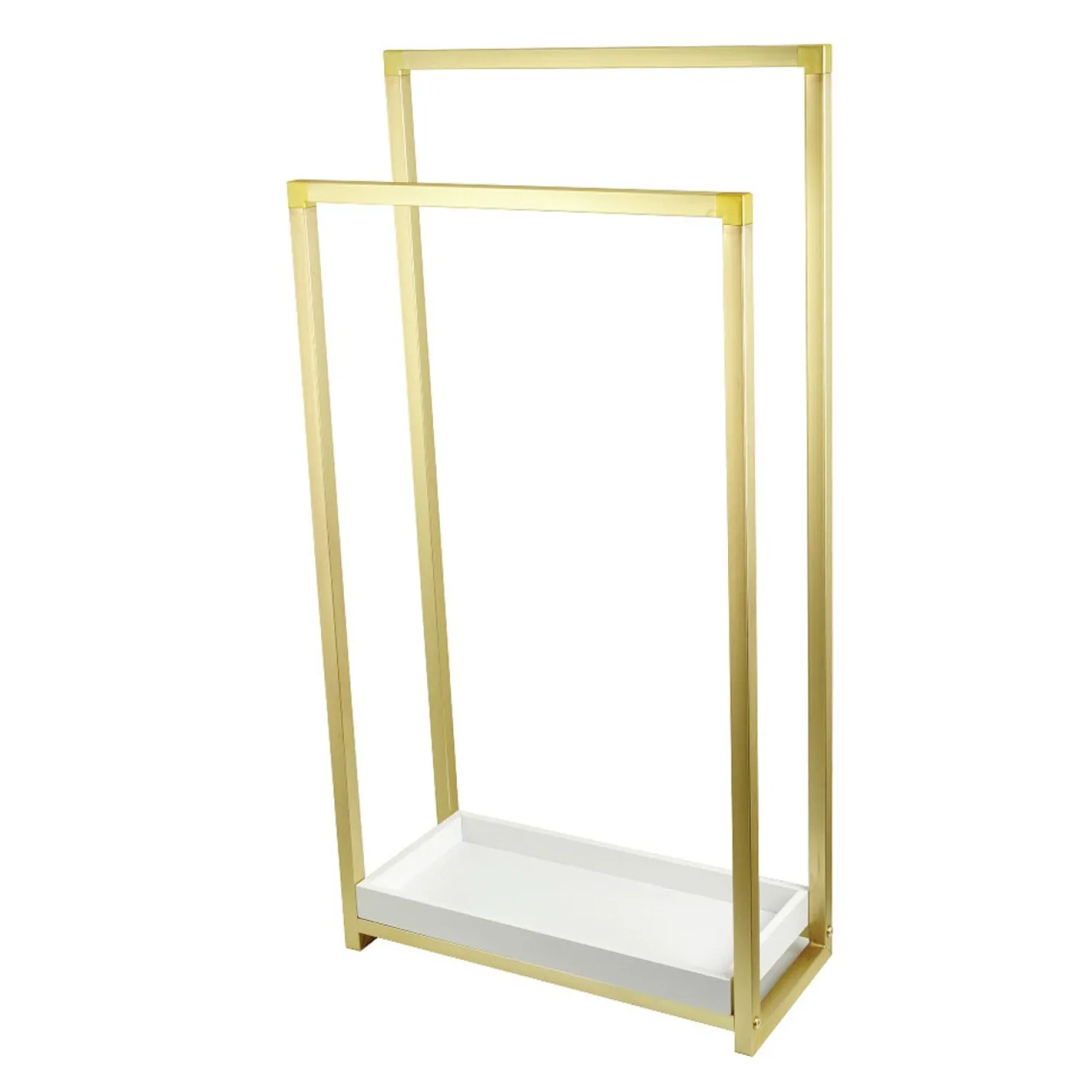 Kingston Brass Edenscape Pedestal 2-Tier Steel Construction Towel Rack with Wooden Case