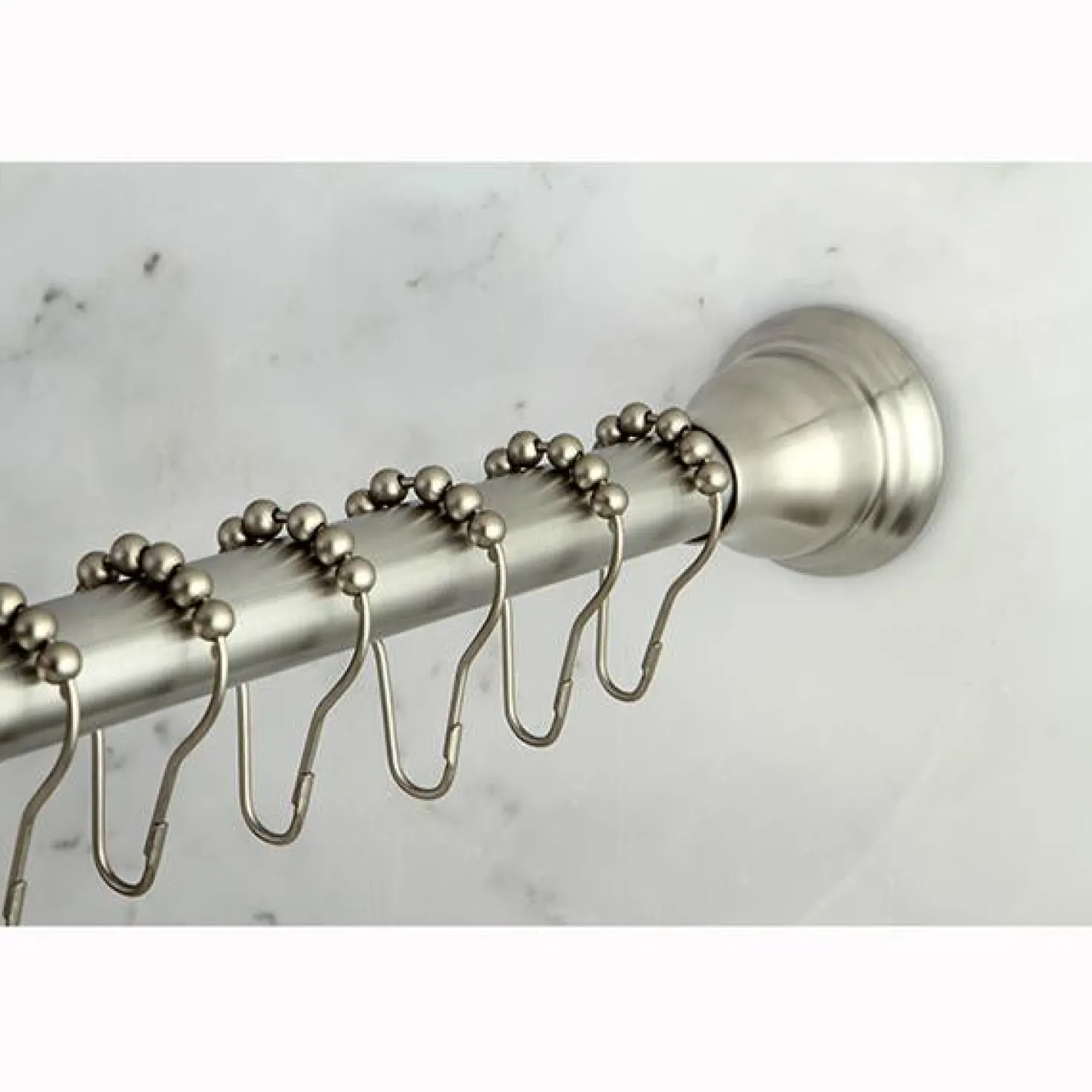 Kingston Brass Edenscape Straight Shower Curtain Rod with Shower Curtain Rings