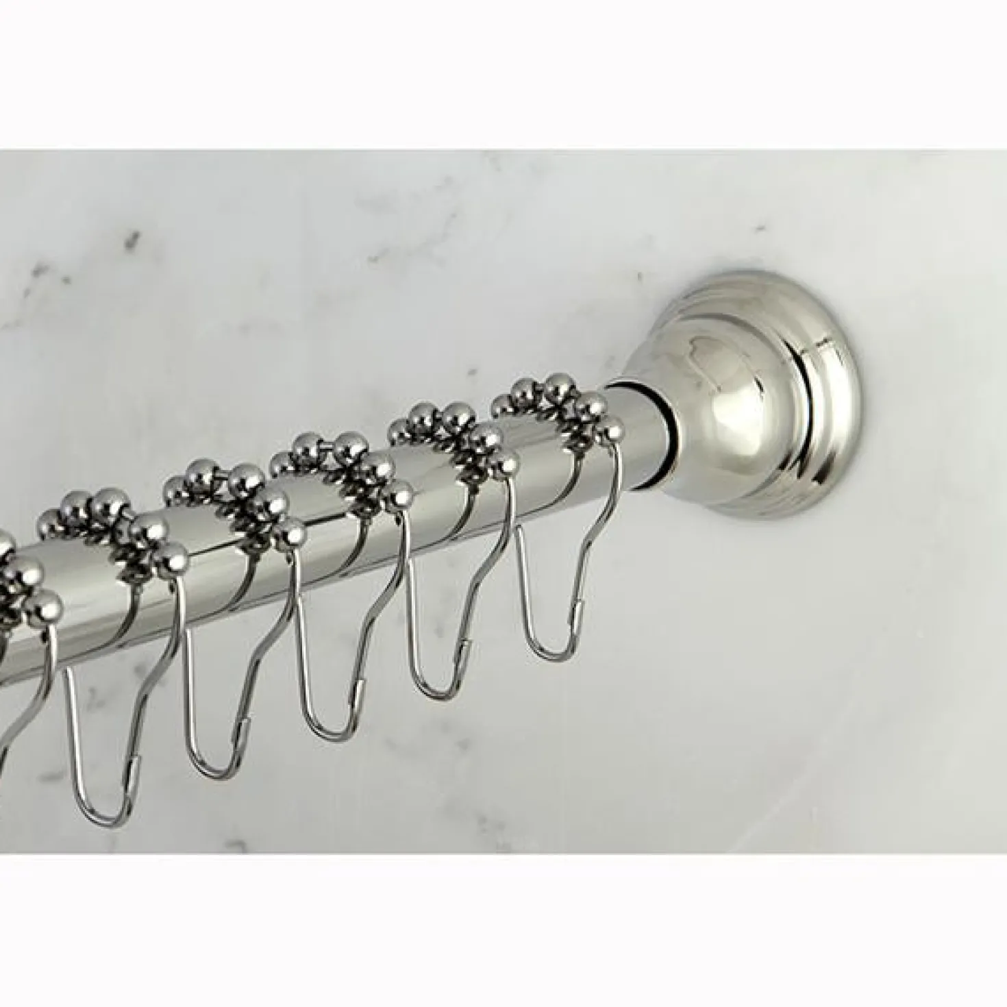 Kingston Brass Edenscape Straight Shower Curtain Rod with Shower Curtain Rings