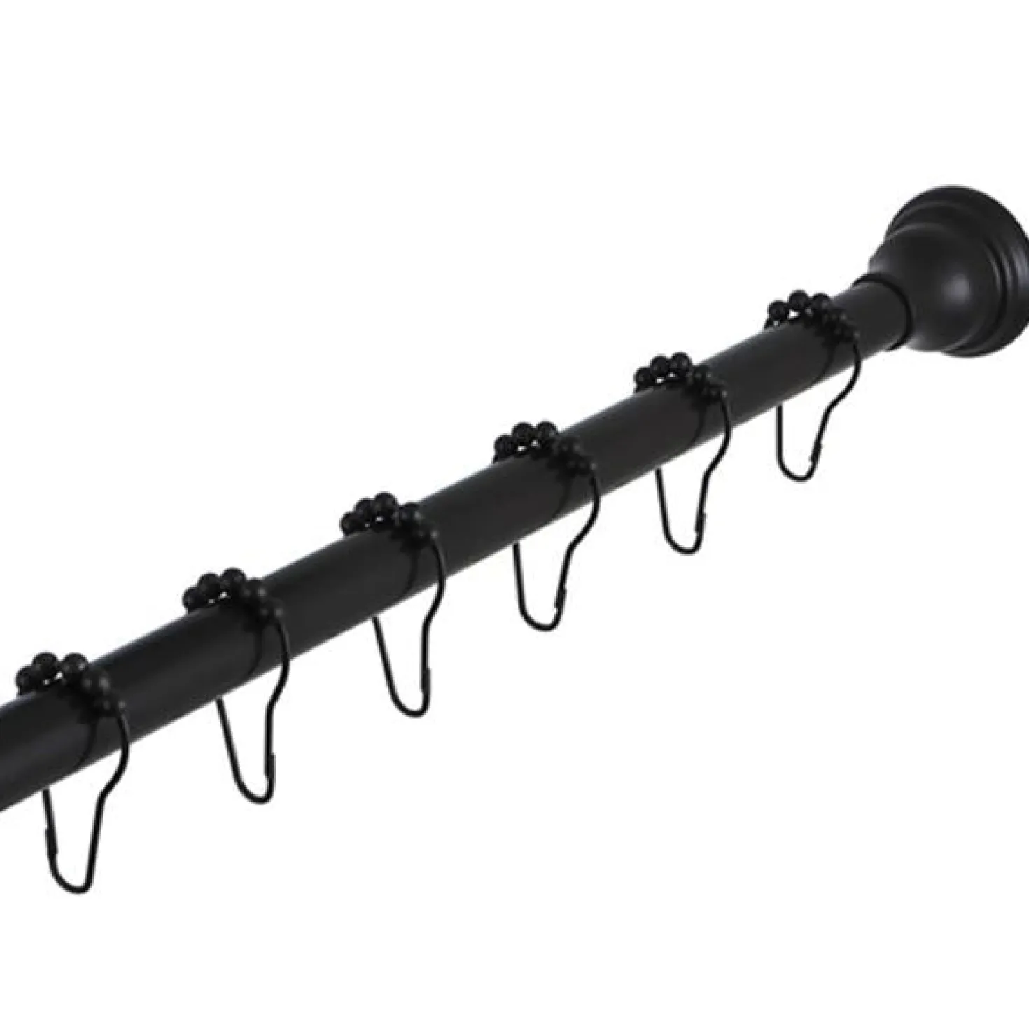 Kingston Brass Edenscape Straight Shower Curtain Rod with Shower Curtain Rings
