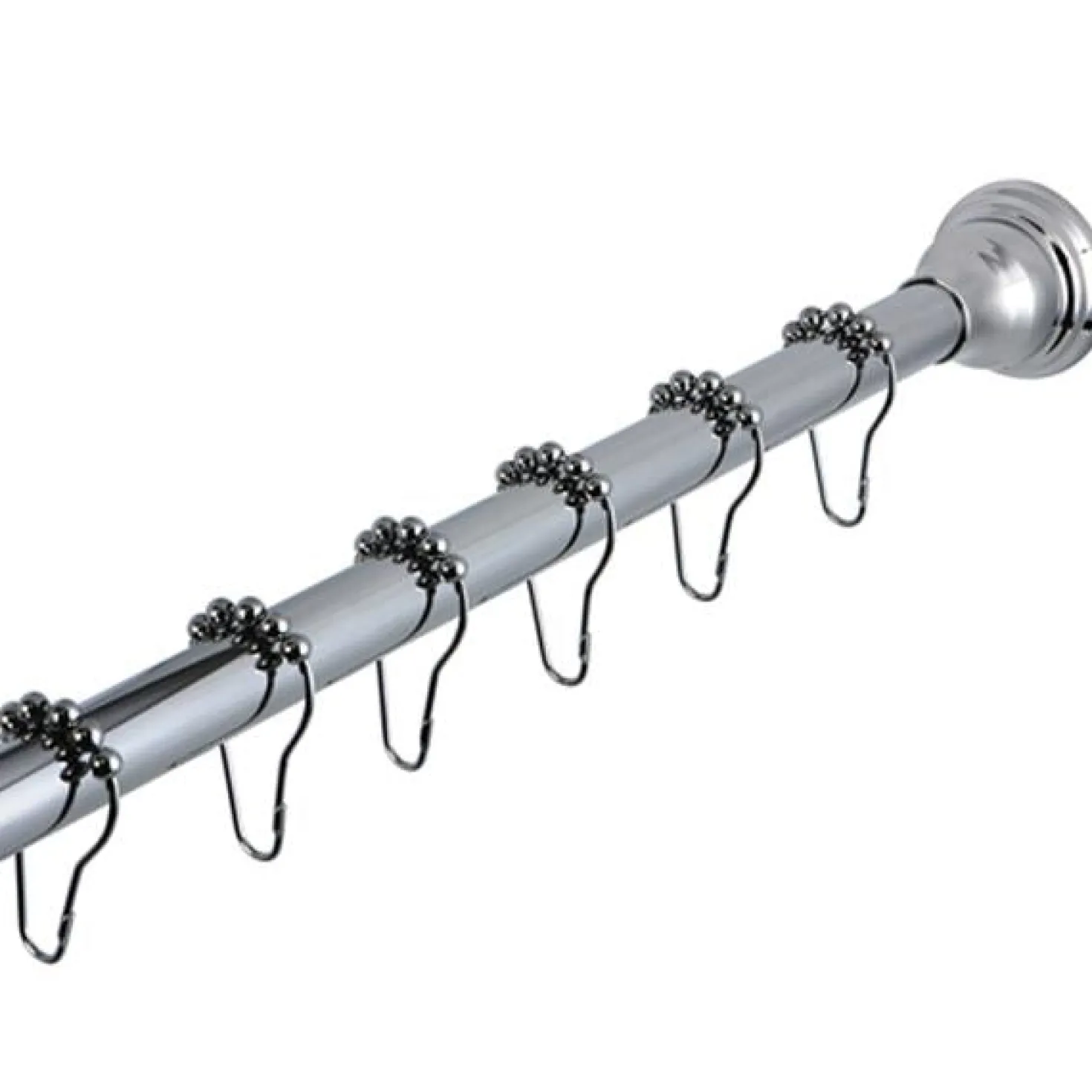 Kingston Brass Edenscape Straight Shower Curtain Rod with Shower Curtain Rings