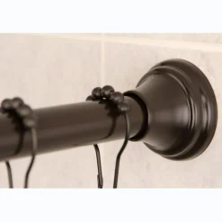 Kingston Brass Edenscape Straight Shower Curtain Rod with Shower Curtain Rings