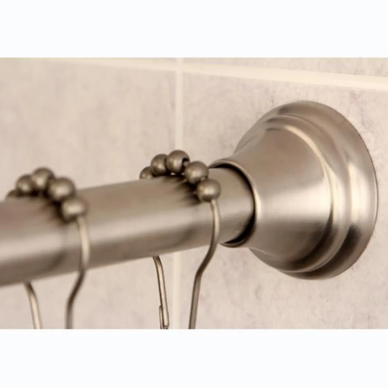 Kingston Brass Edenscape Straight Shower Curtain Rod with Shower Curtain Rings