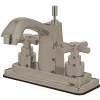 Kingston Brass Elinvar Two Handle Deck Mount 4" Centerset Lavatory Faucet with Brass Pop-up