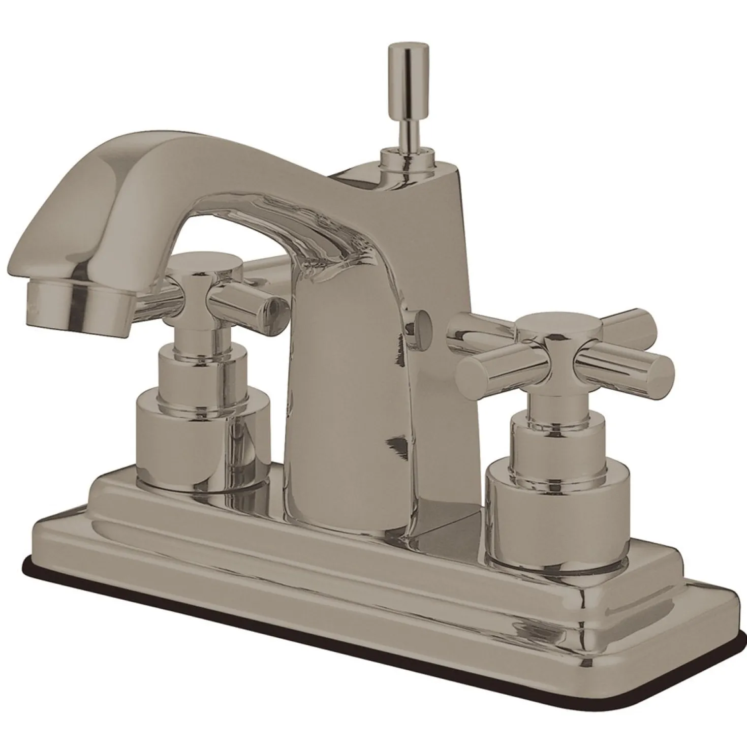 Kingston Brass Elinvar Two Handle Deck Mount 4" Centerset Lavatory Faucet with Brass Pop-up