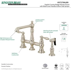 Kingston Brass English Country Kitchen Faucet with Side Sprayer