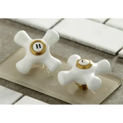 Kingston Brass English Country 2-Hole 6-Inch Adjustable Center Wall Mount Kitchen Faucet