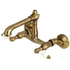 Kingston Brass English Country 6-Inch Adjustable Center Wall Mount 2-Hole Kitchen Faucet