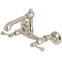 Kingston Brass English Country Wall Mount 6-Inch Adjustable Center Kitchen Faucet