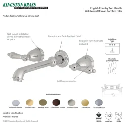 Kingston Brass English Country Wall Mount Bathroom Faucet