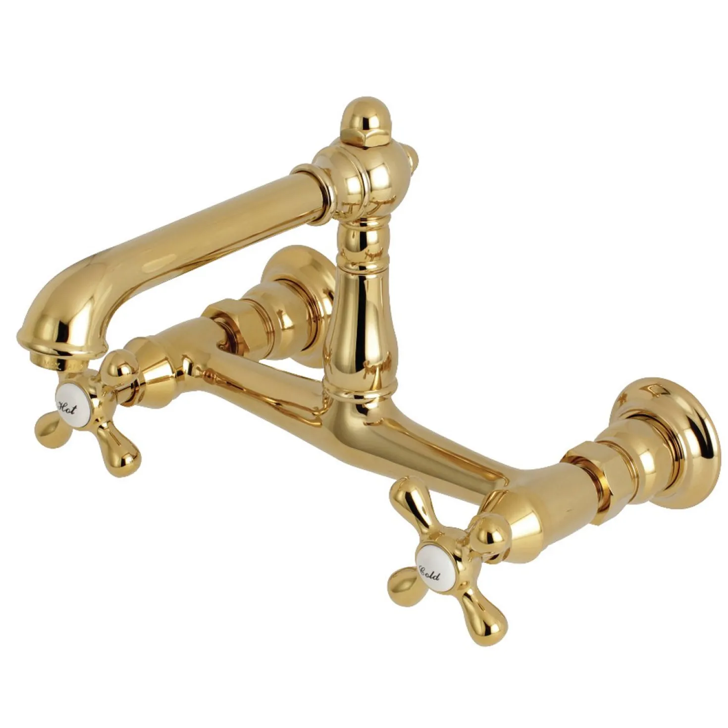 Kingston Brass English Country 8-Inch Center Wall Mount Bathroom Faucet