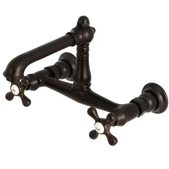 Kingston Brass English Country 8-Inch Center Wall Mount Bathroom Faucet
