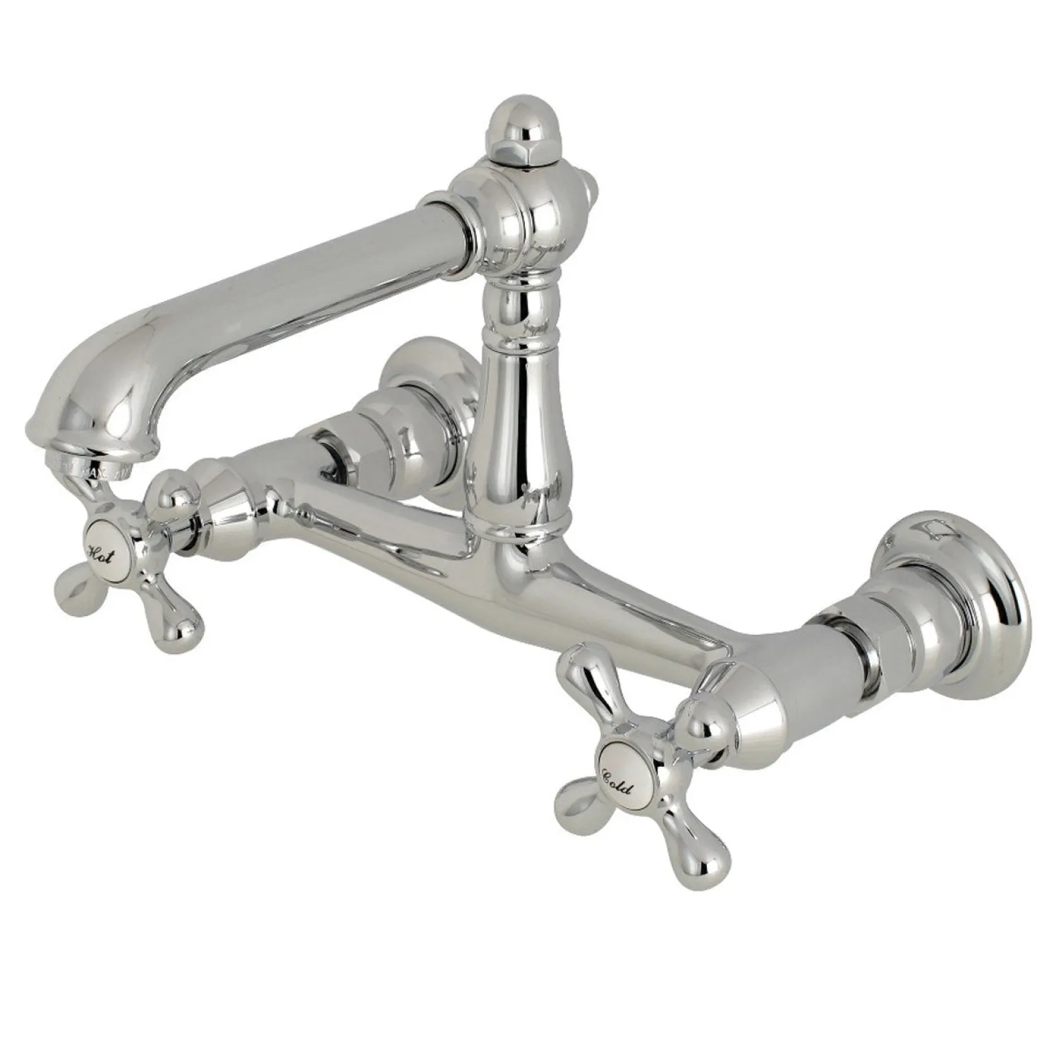 Kingston Brass English Country 8-Inch Center Wall Mount Bathroom Faucet