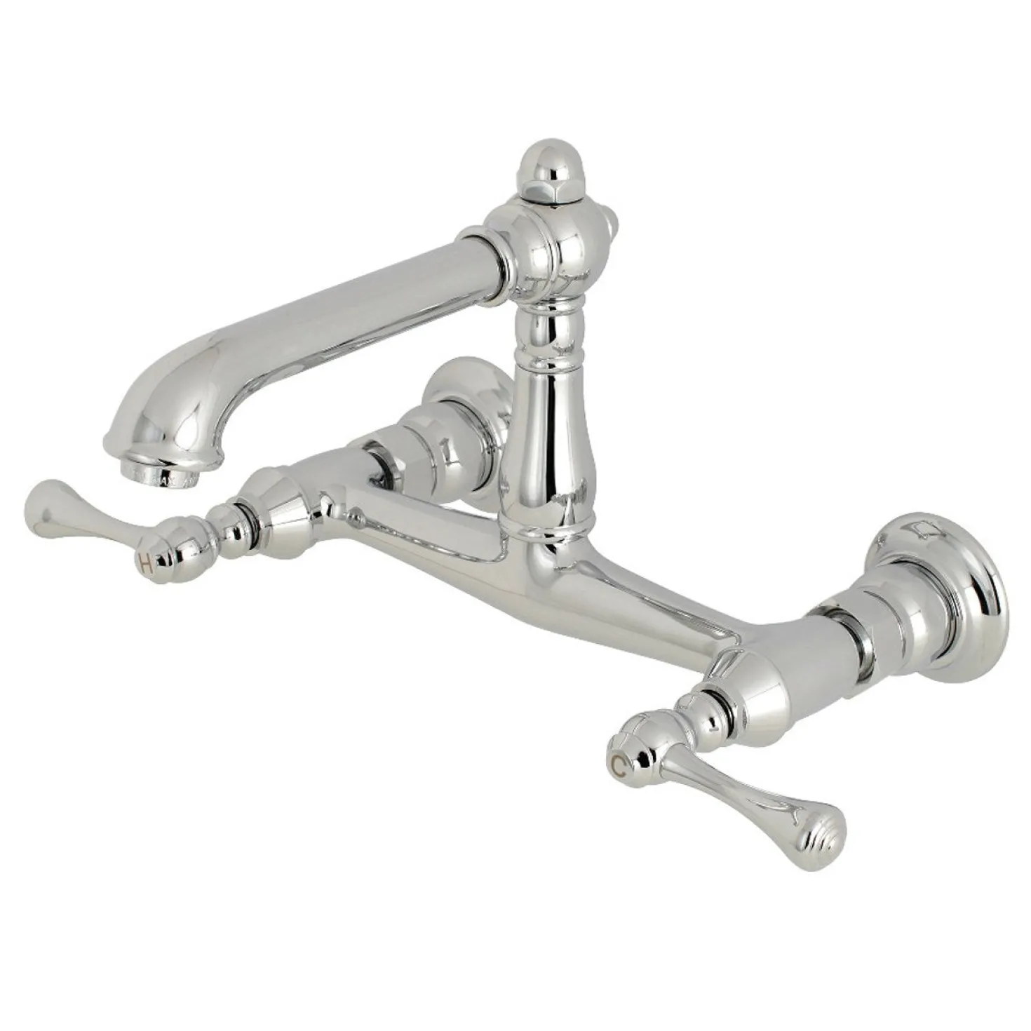 Kingston Brass English Country Wall Mount 2-Hole Bathroom Faucet