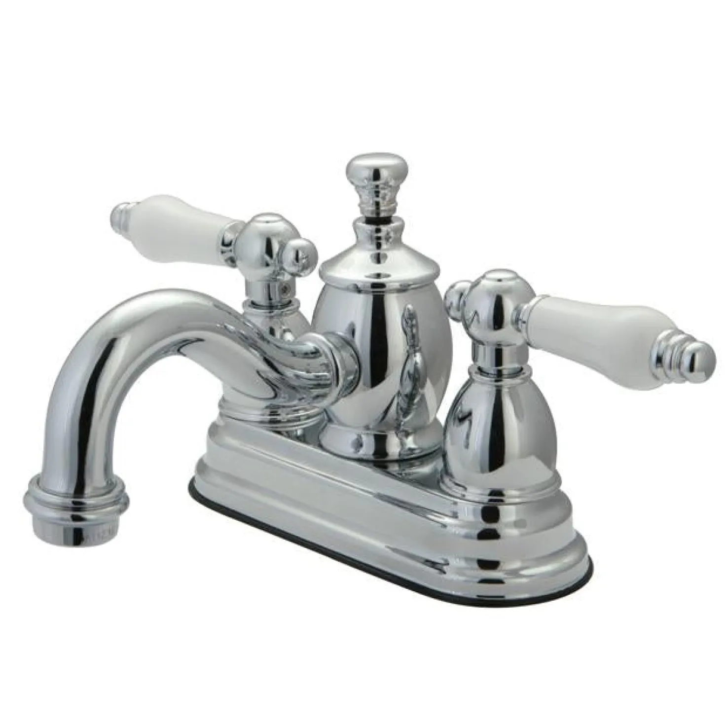 Kingston Brass English Country 4" Centerset Lavatory Faucet with Heritage Spout and Porcelain Lever Handle