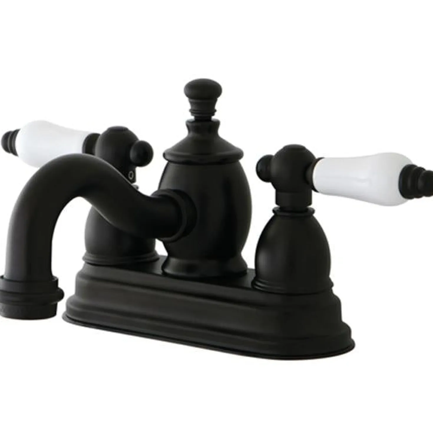 Kingston Brass English Country 4" Centerset Lavatory Faucet with Heritage Spout and Porcelain Lever Handle