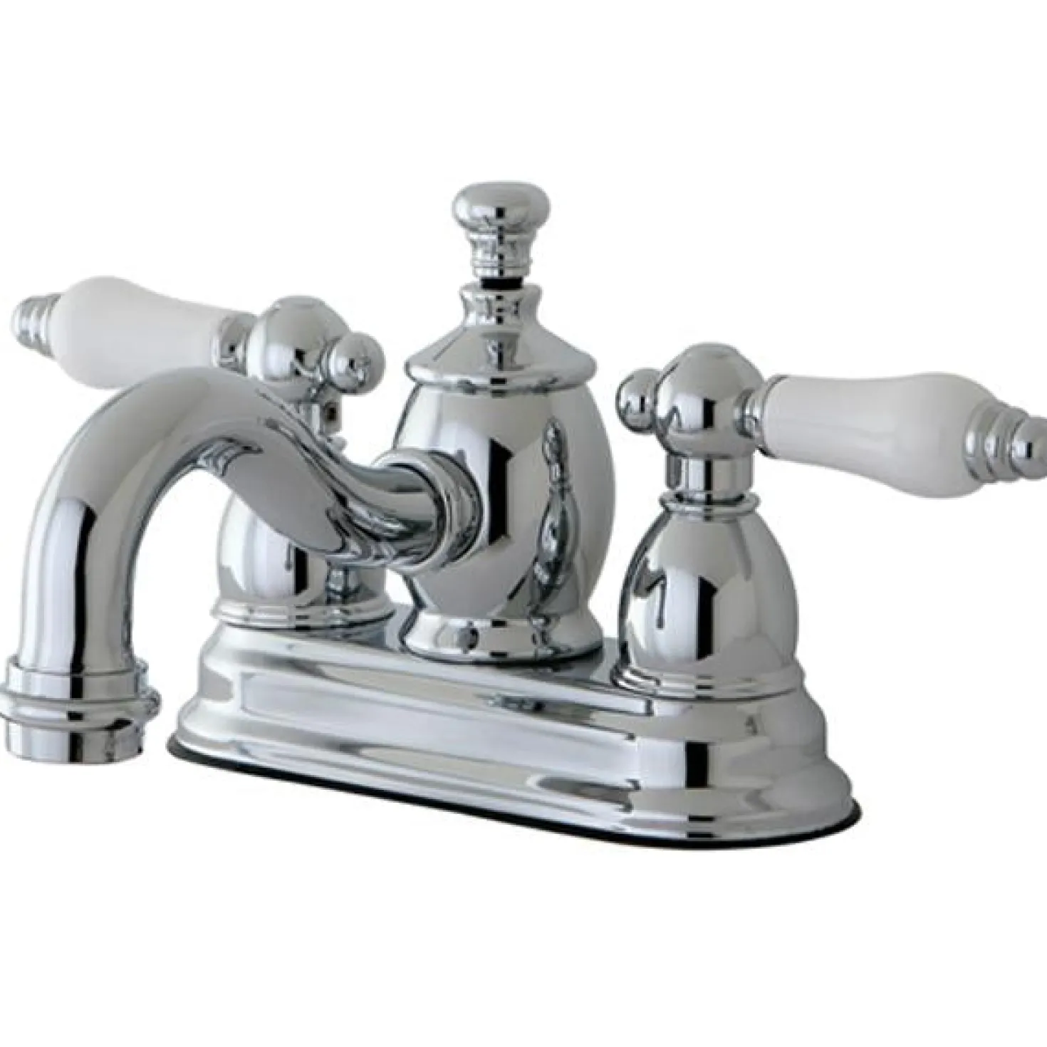 Kingston Brass English Country 4" Centerset Lavatory Faucet with Heritage Spout and Porcelain Lever Handle