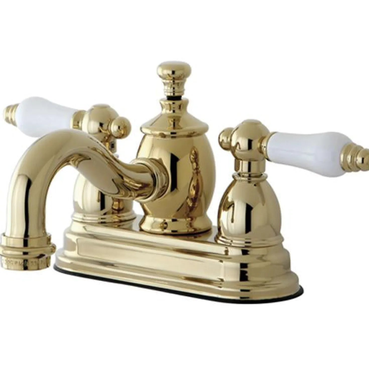 Kingston Brass English Country 4" Centerset Lavatory Faucet with Heritage Spout and Porcelain Lever Handle