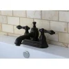 Kingston Brass English Country 4" Centerset Lavatory Faucet with Heritage Spout and Metal Lever Handle
