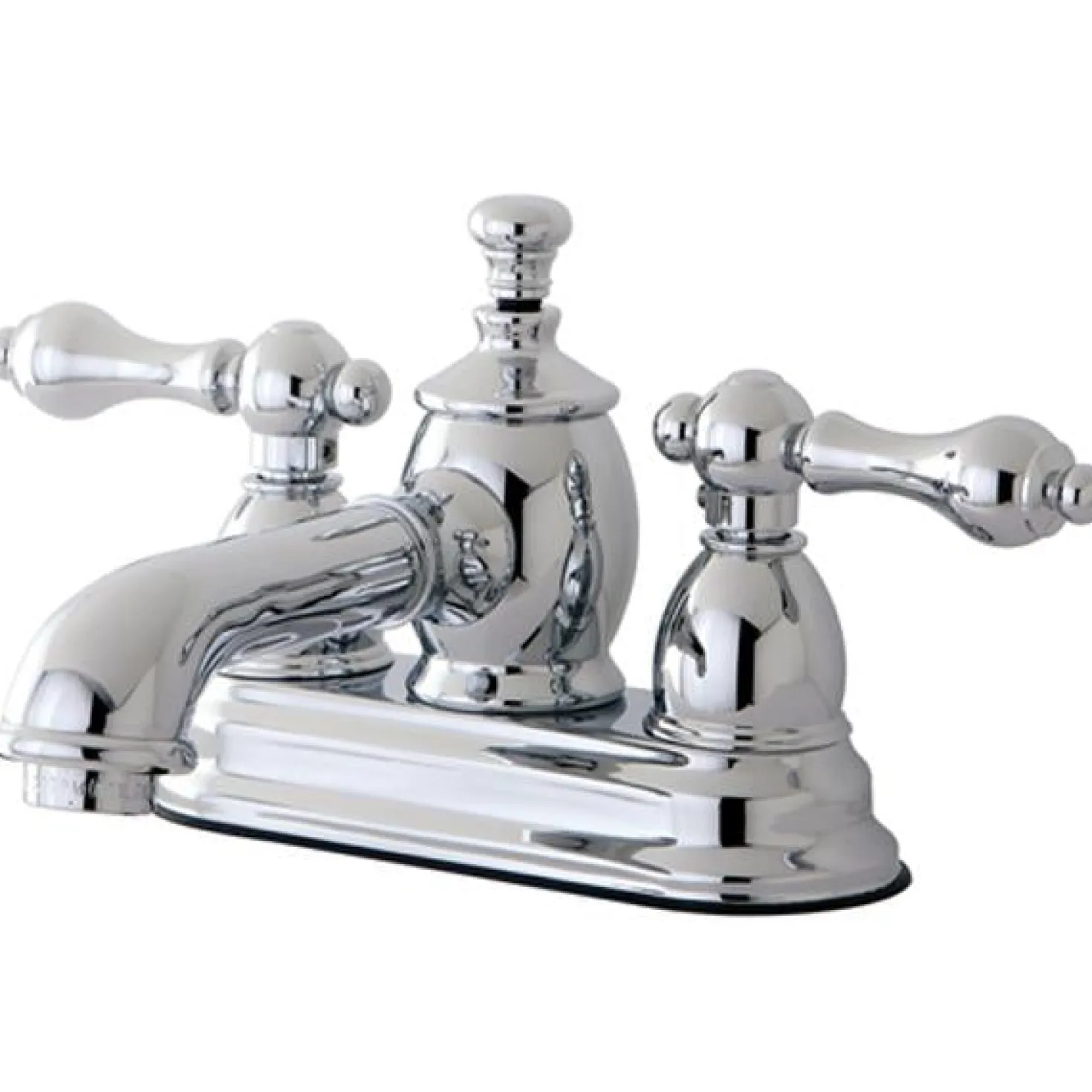 Kingston Brass English Country 4" Centerset Lavatory Faucet with Heritage Spout and Metal Lever Handle