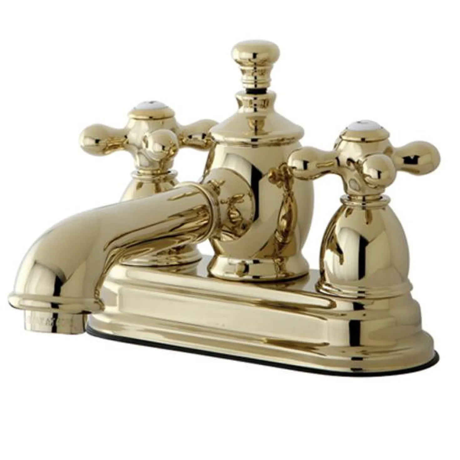Kingston Brass English Country 4" Centerset Lavatory Faucet with Heritage Spout and Metal Cross Handle
