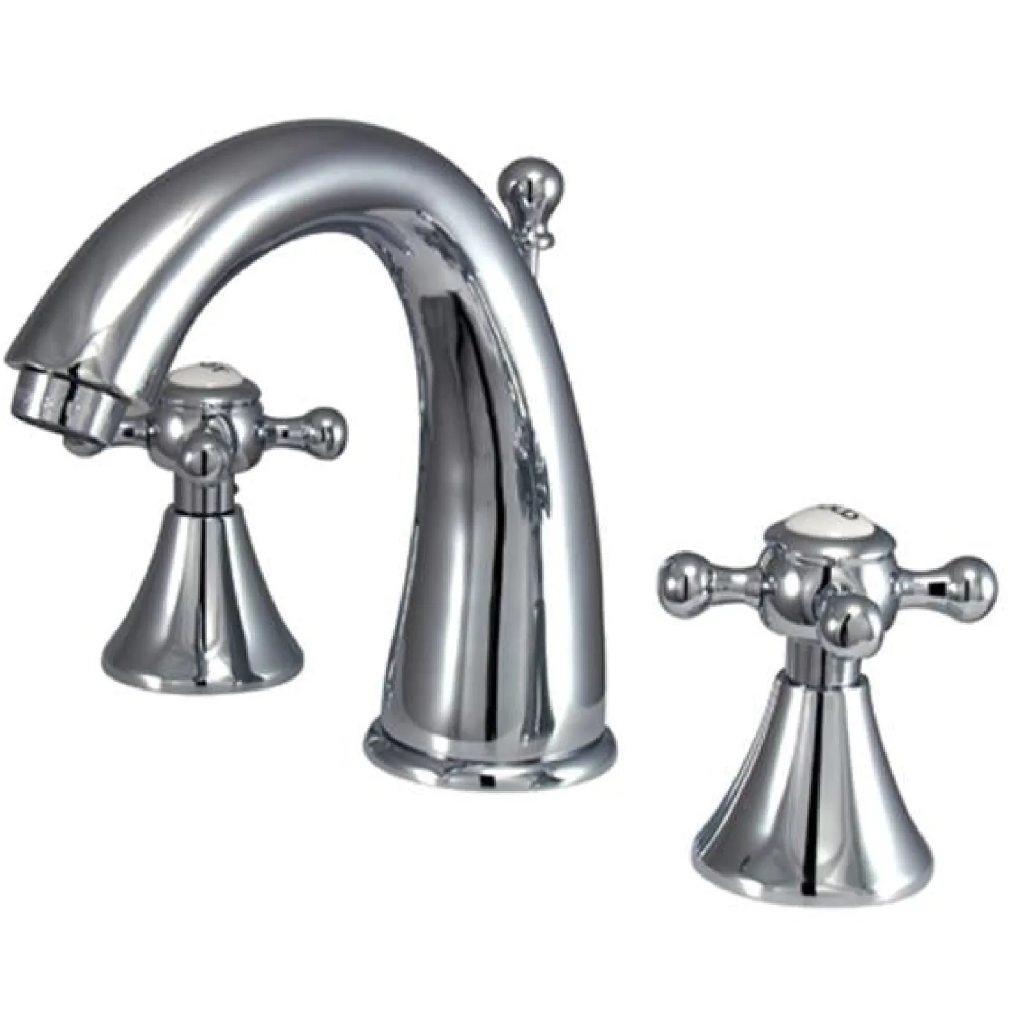 Kingston Brass English Country 8" to 16" Widespread Two Handle Lavatory Faucet with Brass Pop-up